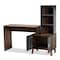Baxton Studio Jaeger Modern Two-Tone Walnut Brown and Dark Grey Finished Wood Storage Desk with Shelves 182-11696-Zoro - alternate 7